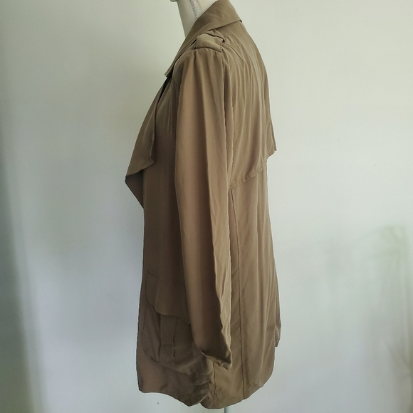 Trouve Lightweight Olive Drape Front Jacket - Picture 6 of 9